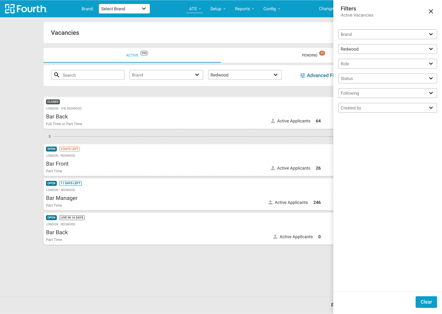1 filter - open panel