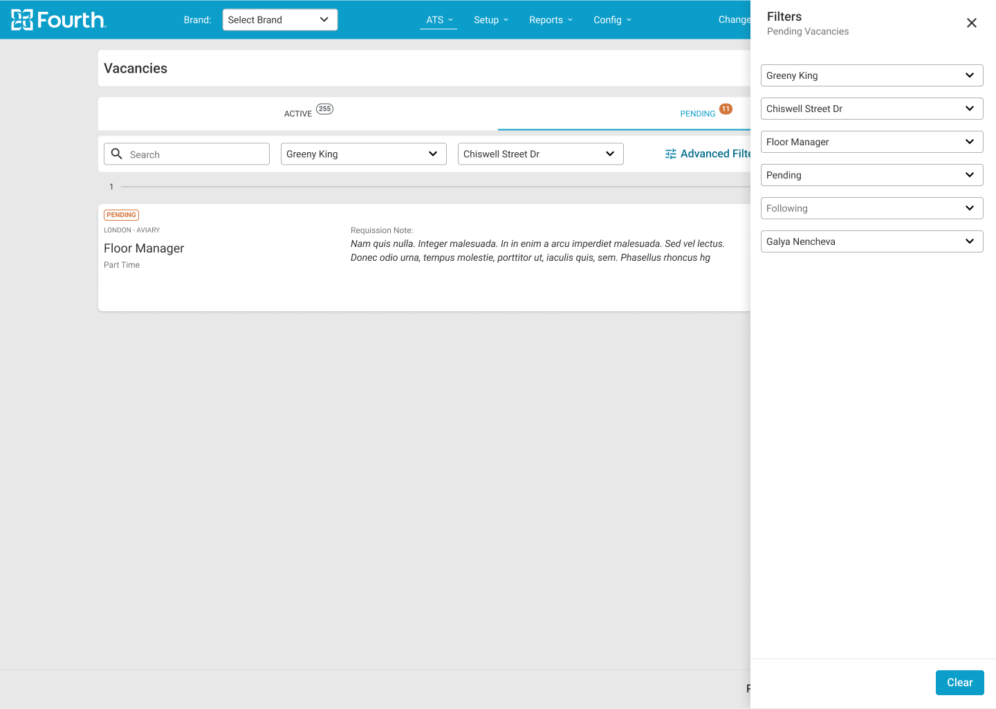 5 filters open panel