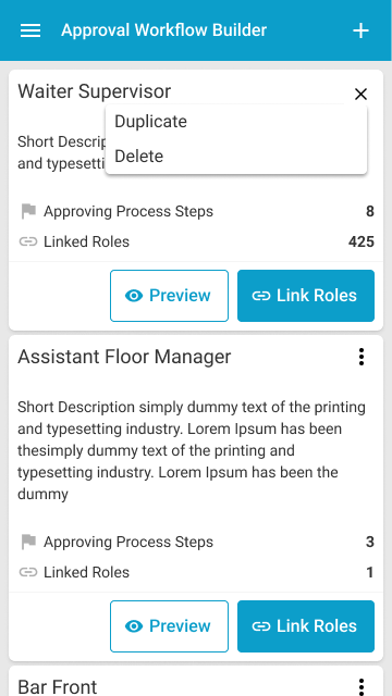 Approval Workflow Builder Page-