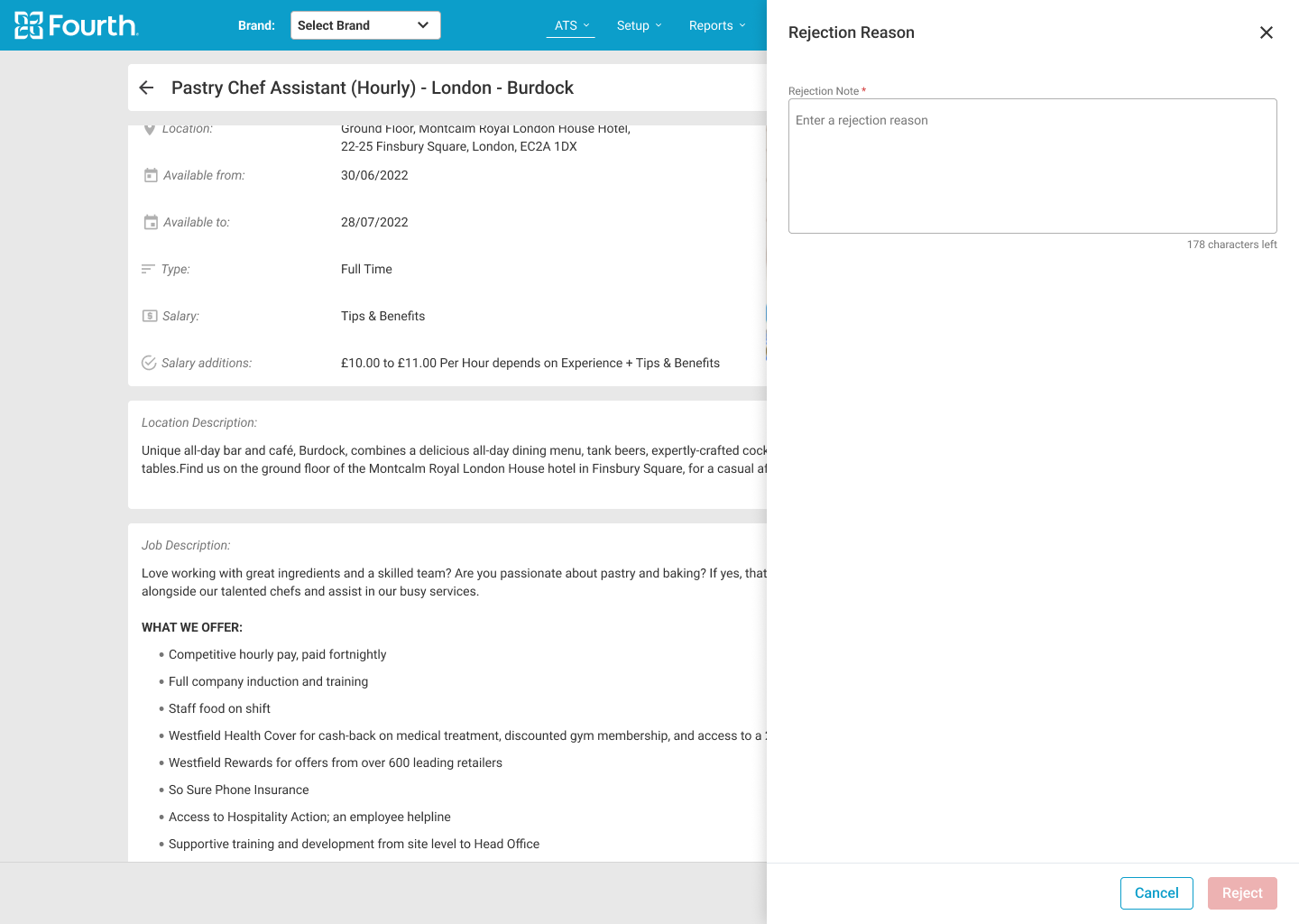 Vacancy Read only - Reject