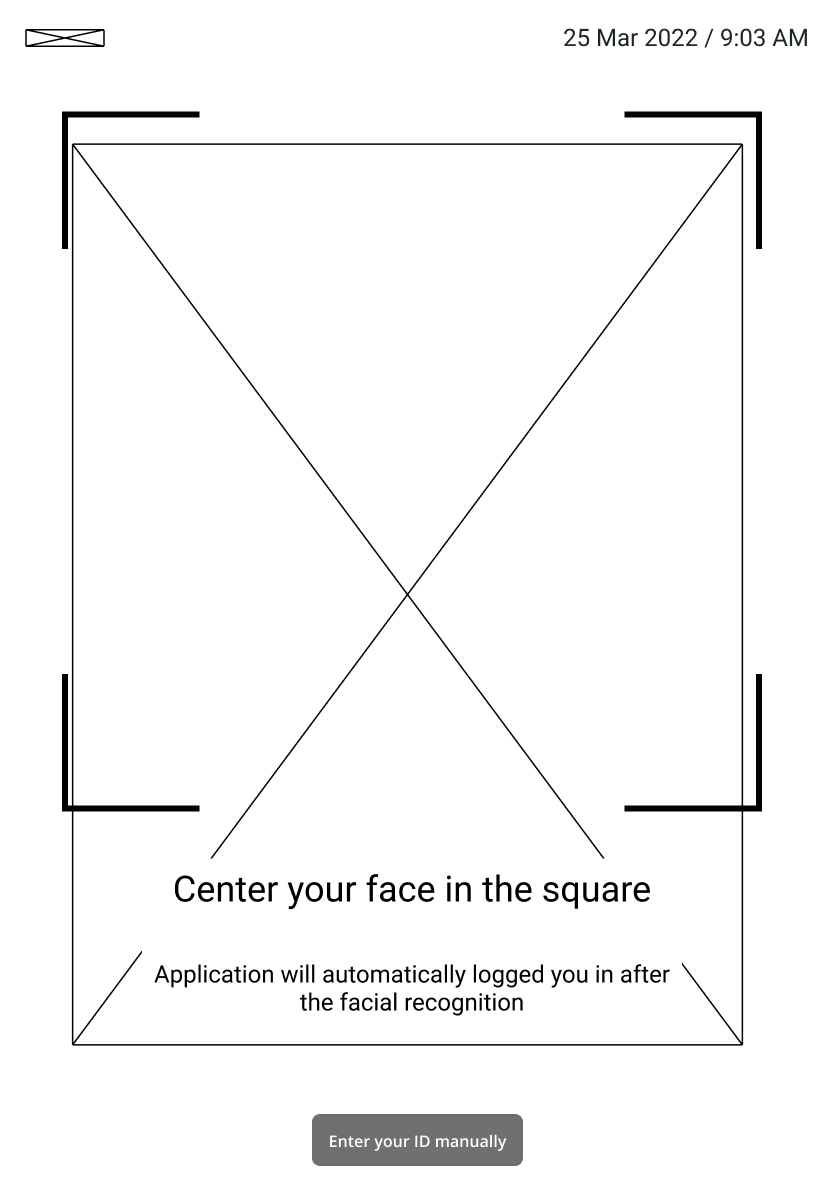 Face recognition screen