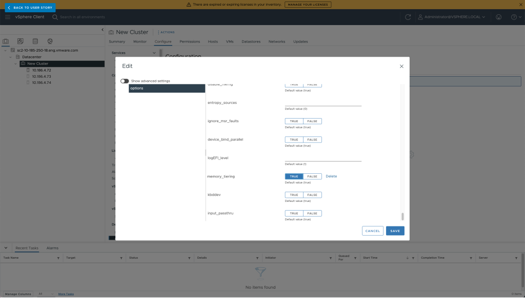 3.1. Host summary - no device reserved